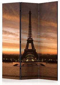 Paravento design Colori serali di Parigi - paesaggio della Torre Eiffel al tramonto