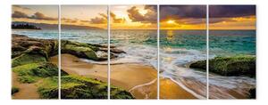 Quadro su tela Mare turchese (5 pezzi) stretto