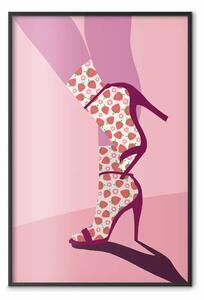 Poster: Calze di fragole - silhouette delle gambe femminili in colori pastello