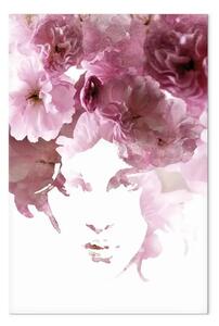 Quadro contemporaneo Ritratto floreale di una donna - motivo astratto con una donna e fiori
