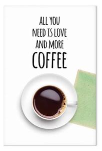 Quadro moderno Scritta in inglese All You Need Is...con una tazza di caffè