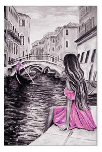 Quadro moderno Sogni lontani rosa verticale