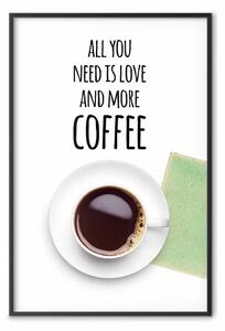 Poster: Amore e caffè - tazza sotto testi