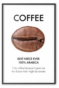 Poster: Caffè - Migliore Nipote - testi neri con chicco