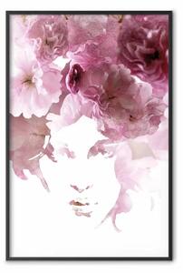 Poster: Sguardo fiorito - ritratto fantasioso del viso composto da fiori