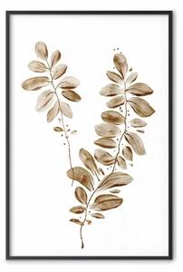 Poster: Foglie di agosto - pianta con foglie autunnali color oro