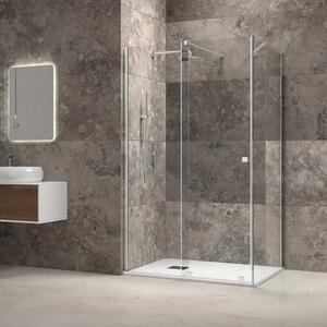 Kamalu box doccia 70x130 senza telaio scorrrevole 130 fisso 70 cm | knm4000w-c