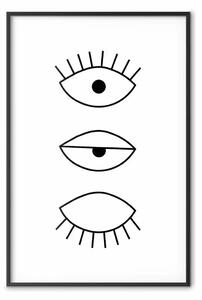 Poster: Battito di ciglia - occhio line art