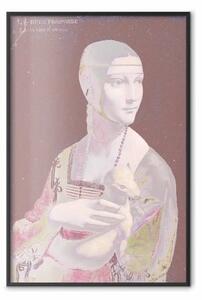 Poster: Signora pastello - donna con animale di Leonardo da Vinci