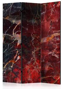 Paravento design Viaggio all'inferno - astratta texture marmo con motivo rosso