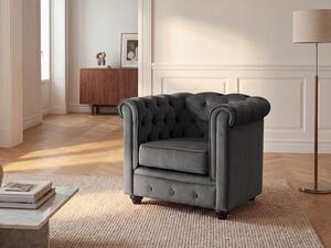 Poltrona CHESTERFIELD in velluto Antracite
