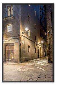 Poster: Angolo incantevole - architettura illuminata in pietra notte