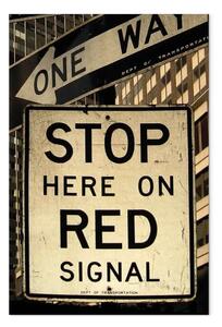 Quadro Segno di STOP - fotografia in stile retrò con la parola in inglese