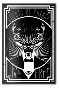 Poster: Agenti cambiamento - astratto bianco e nero con scritte