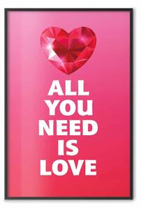 Poster: Cuore fenomenale - cuore rosso diamante e scritte in inglese