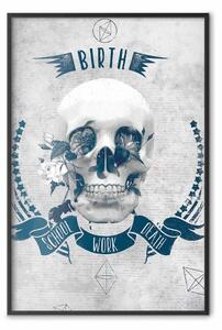 Poster: La vita è brutale - teschio elegante su sfondo grigio