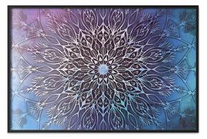 Poster: Mandala nebbiosa - mandala orientale bianca in stile zen
