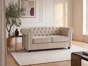 Divano 2 posti in Velluto Beige - CHESTERFIELD