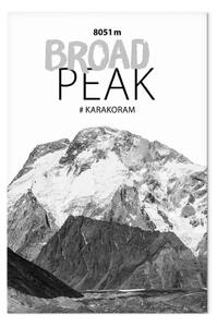 Quadro Broad Peak - foto con montagna e scritta in inglese