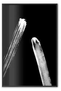 Poster: All'ombra delle palme - foglie naturali pianta tropicale su sfondo bianco
