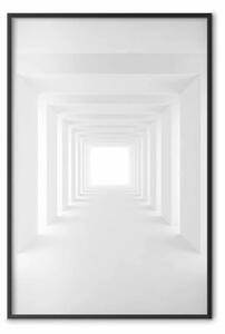 Poster: Tunnel d'ombra - spazio grigio e geometrico con effetto 3D simulato