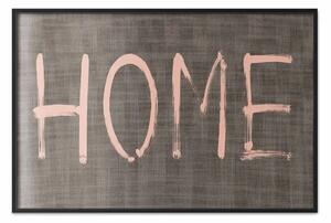 Poster: A casa - scritta rosa in inglese su texture tessile scura
