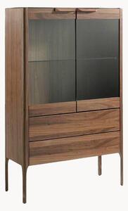 Vetrina in legno con illuminazione a LED e piano effetto marmo Hester
