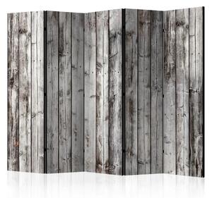 Paravento Assi retrò grezze - legno vecchio dipinto di bianco