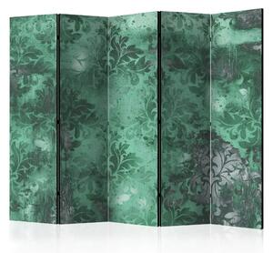 Paravento Memoria smeraldo II - ornamenti verde disegnati