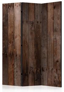 Paravento separè Casetta di legno - sfondo di legno marrone intenso