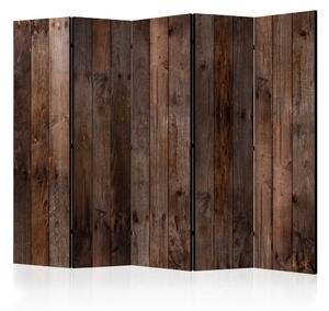 Paravento Casetta di legno II - legno di colore marrone scuro