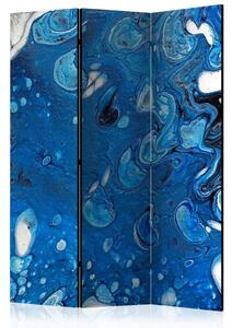Paravento Fiume di blu - astratto artistico blu acqua