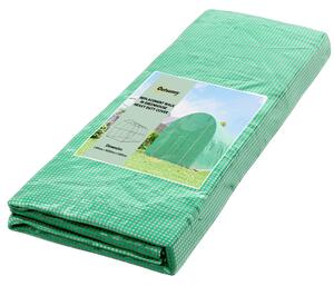 Outsunny Telo per serra 4 x 2 m, copertura da giardino impermeabile con porta, 8 finestre, protezione UV, resistente in polietilene Verde | Aosom Italy