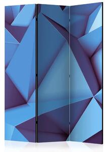 Paravento design Blu regale - astratto geometrico in forma tridimensionale