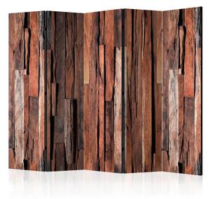 Paravento design Assi di miele II - modello con texture di legno marrone