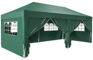 Outsunny Gazebo ca. 6x3 m, stabile, resistente all'inverno, pop-up pieghevole con finestra, porta con zip e pannelli laterali, protezione UV | Aosom Italy