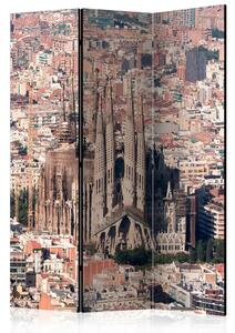 Paravento design Cuore di Barcellona - Sagrada Familia su sfondo