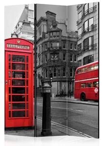 Paravento separè Icone di Londra - strada inglese con sfondo architettonico