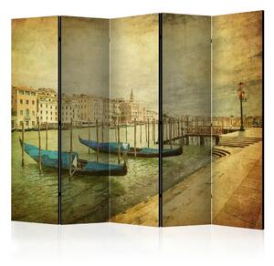 Paravento design Viaggio nel tempo II - barche veneziane con sfondo
