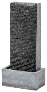 Outsunny Fontana a 2 livelli da giardino con illuminazione LED, pompa, effetto granito 37,5 x 22 x 80 cm | Aosom Italy