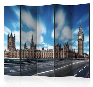 Paravento Londra soleggiata II - Big Ben con sfondo celeste