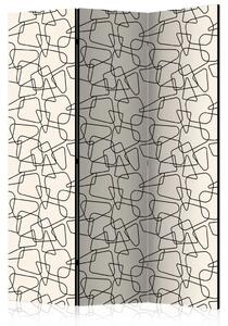 Paravento design Geometria arrotondata - disegno moderno su sfondo chiaro