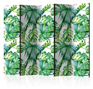 Paravento Foglie della giungla II - modello di piante verdi tropicali