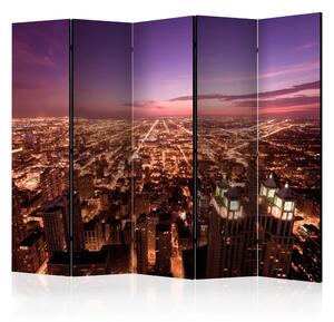 Paravento design Panorama di Chicago II - cielo notturno su città dormiente