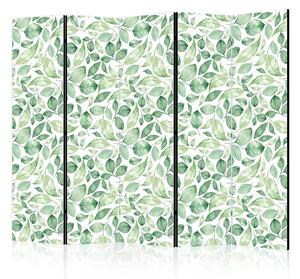 Paravento design Bellezza naturale II - modello di foglie verdi