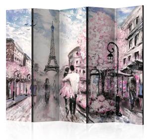 Paravento separè Paesaggio primaverile - scena romantica al centro di Parigi