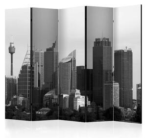 Paravento Grattacieli di Sydney II - scorcio in bianco e nero