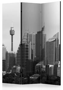 Paravento design Grattacieli di Sydney - vista in bianco e nero