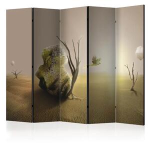 Paravento design Maschera abbandonata II - astrazione tra le dune del deserto