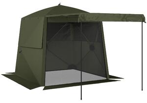 Outsunny Gazebo 2x2m Impermeabile Stabile Resistente Inverno Pop-up Gazebo Pieghevole con 4 Lati Finestre a Rete Porta Frontale UV 30+ | Aosom Italy